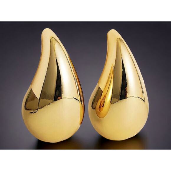 Gold Plated Water Drop Earrings - Picture 1 of 10